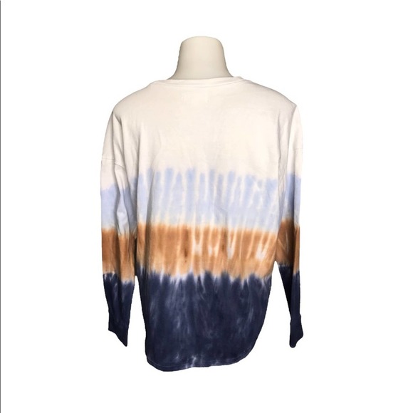 Madewell | Ombre Long Sleeve Sweater Blue Tan White Sweater - Picture 7 of 8